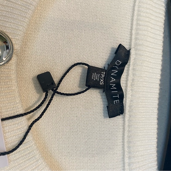 Dynamite Cream Button-Front Mini Sweater Dress - Picture 3 of 3